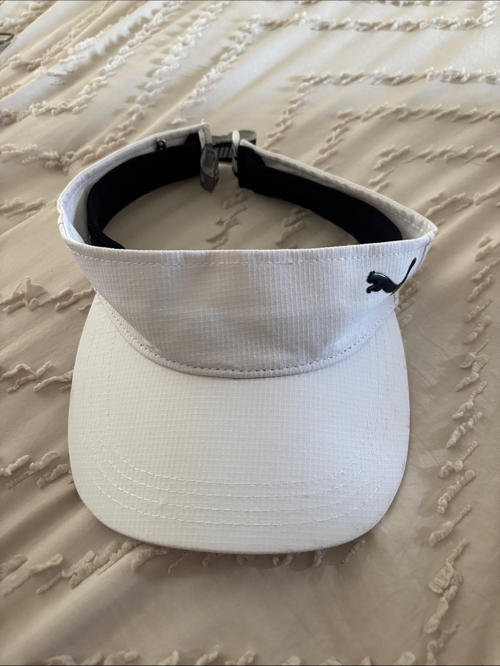 Puma White Visor with Black Logo